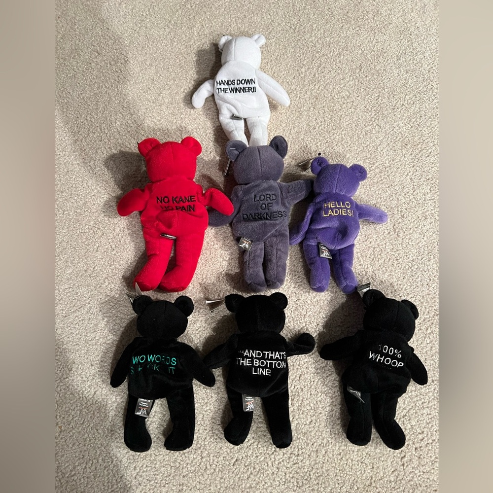 Lot of 7 attitude bears (new)